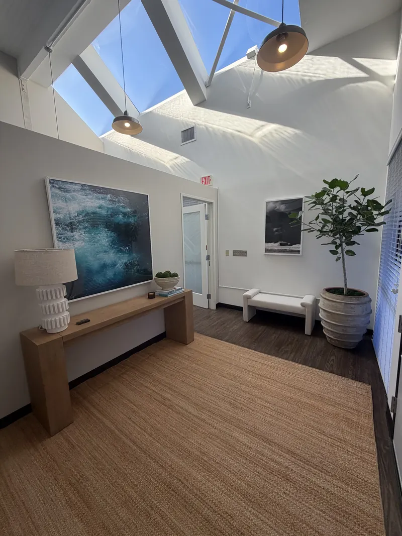 Skylit reception lobby at Bodhi Wellness Collective in Hermosa Beach